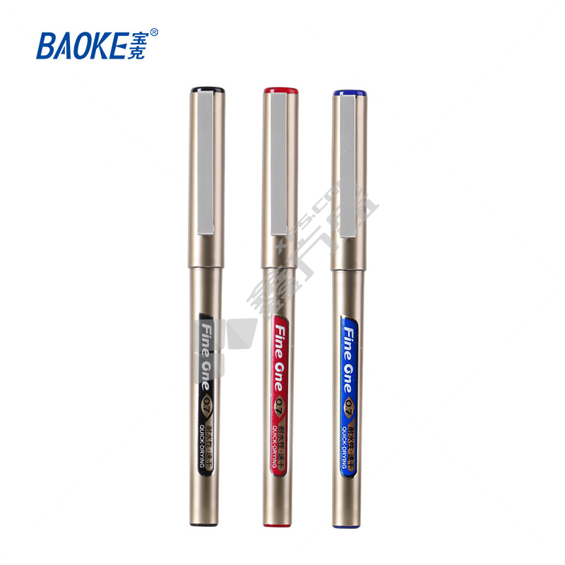 宝克 BK128 速干直液式子弹头中性笔 金色 红色 0.7mm BK128