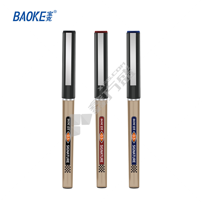 宝克 BK111 针管型直液式水性签字笔 卡其色 黑色 0.5mm BK111