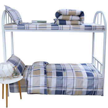 三极户外 TP2840热熔棉被芯热熔棉褥子芯40纱支家纺套装 褥子0.9*2m 蓝色格子 TP2840 六件套