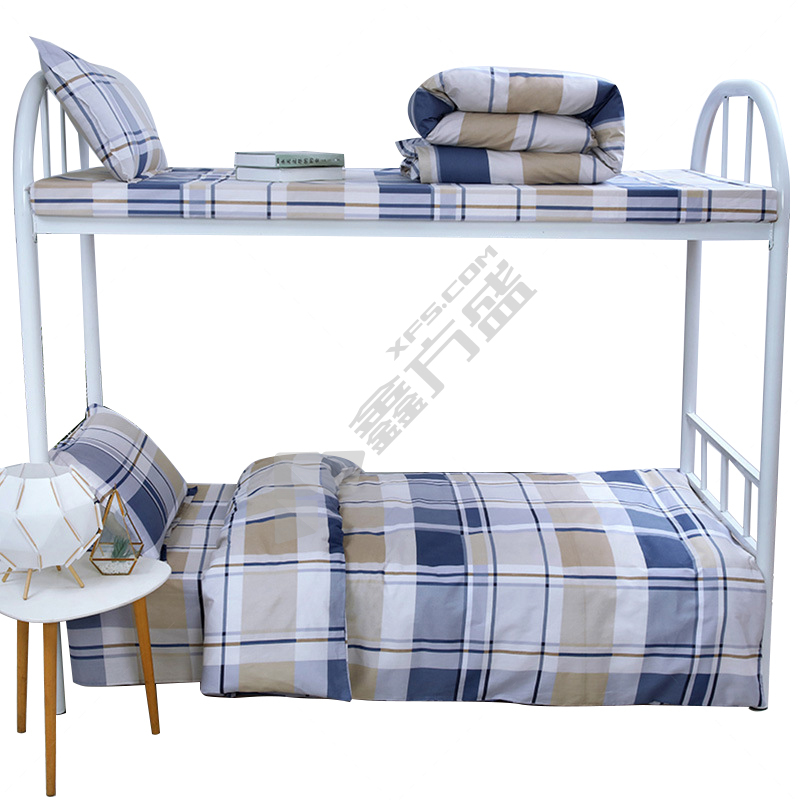 三极户外 TP2840热熔棉被芯热熔棉褥子芯40纱支家纺套装 褥子0.9*2m 蓝色格子 TP2840 六件套