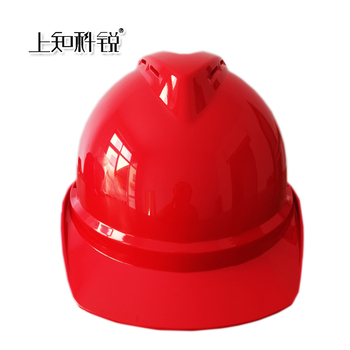 上知科锐 V型带透气孔ABS安全帽 红色