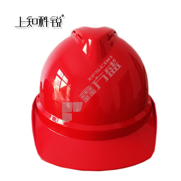 上知科锐 V型带透气孔ABS安全帽 红色