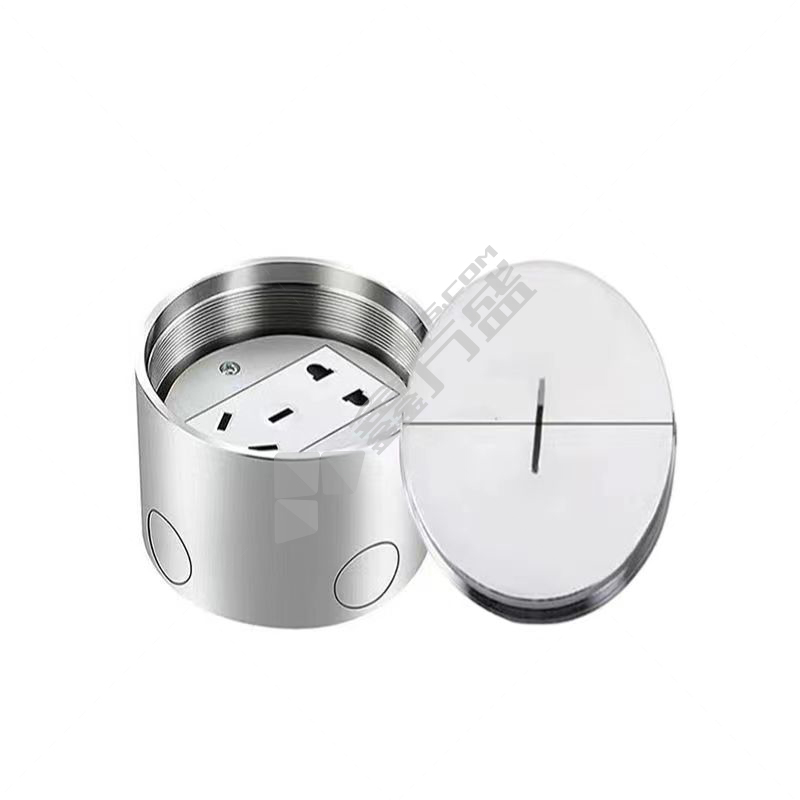 MIWHD φ115不锈钢圆形嵌入式五孔地插 K22 银色 10A