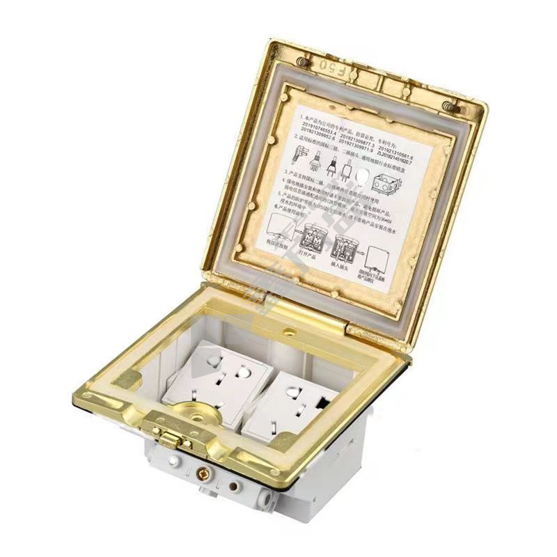 MIWHD 金色防水翻盖十孔地插 K125 金色 10A