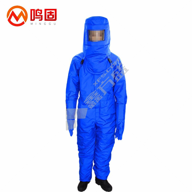 鸣固 防寒连体耐低温防护服 XXL 蓝色