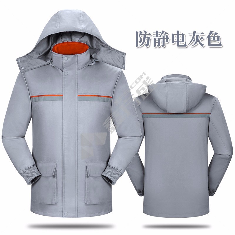 鸣固 防静电男女秋冬棉衣工作服 XXXXL 红色