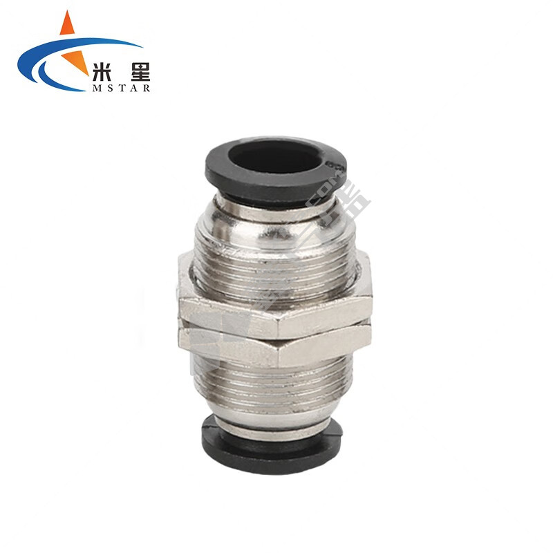 米星 黑色隔板直通PU气动接头 PM-8 8mm 0-1MPa