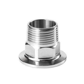 谦华智科 不锈钢卡箍六角外丝卡盘快装接头 304 DN15 卡盘50.5mm