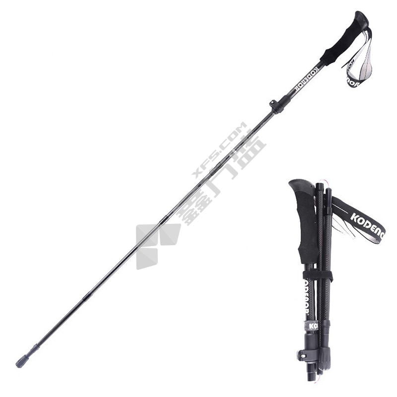 三极户外 TP3913 碳纤维 可伸缩 纹理登山杖 115-130cm 5节 18mm16mm14mm14mm14mm 220g 黑色