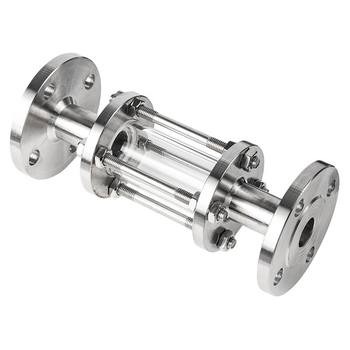 谦华智科 304不锈钢直通法兰玻璃观察视盅镜 HGS07-126-6P DN50 0.6MPa