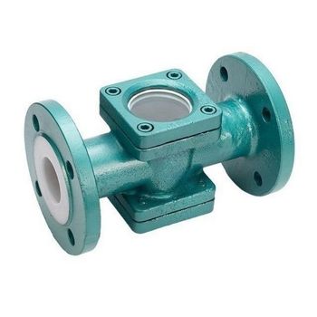 谦华智科 铸钢衬四氟法兰直通方形观察视镜 SJ41F46-6C DN50 0.6MPa
