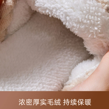 沸耐笙 防滑薄底 毛绒棉拖鞋 FNS-35133 适合35-36码 皮红色