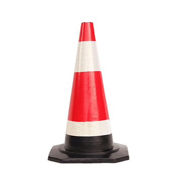 橡胶 反光圆形路锥 70*35*35cm 红白色