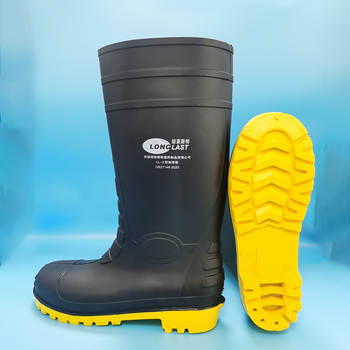 朗莱斯特 耐酸碱耐腐蚀防砸防穿刺特制矿山靴 38码 黑筒黄底 LL-2-04