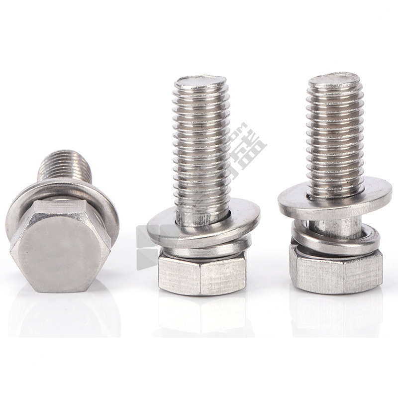 奥展 GB9074.17 304不锈钢 六角头螺栓弹平垫圈组合件 M6*45mm 全牙