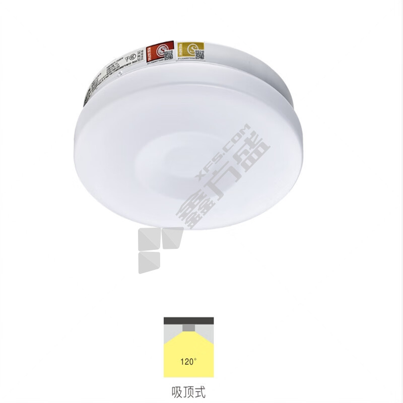 东君 自电自控 新国标款人体感应应急吸顶灯 DJ-03A 12W 6500K φ275*65mm 220V