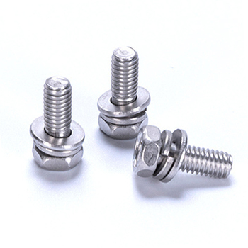 奥展 GB9074.13 304不锈钢 十字凹穴六角带平弹垫组合螺丝  M6*18mm 全牙