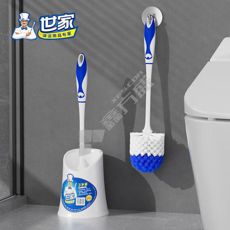 世家 20809 硬毛马桶刷套装 41cm 蓝白色