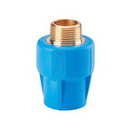 蓝钰 蓝色 PPR覆塑紫铜外牙直通 25*1/2"