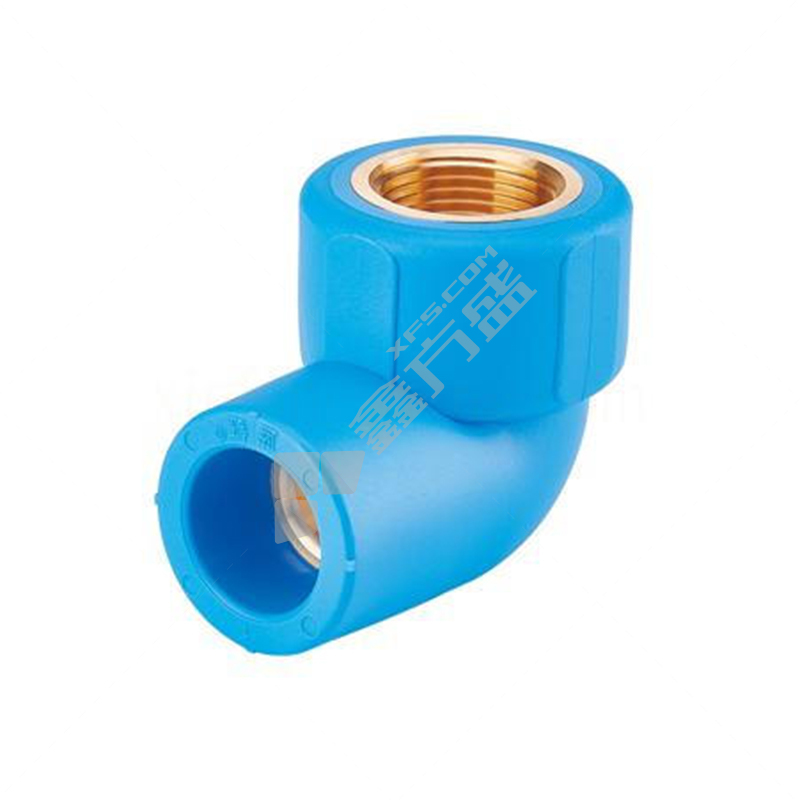 蓝钰 蓝色 PPR覆塑紫铜内牙弯头 25*3/4"