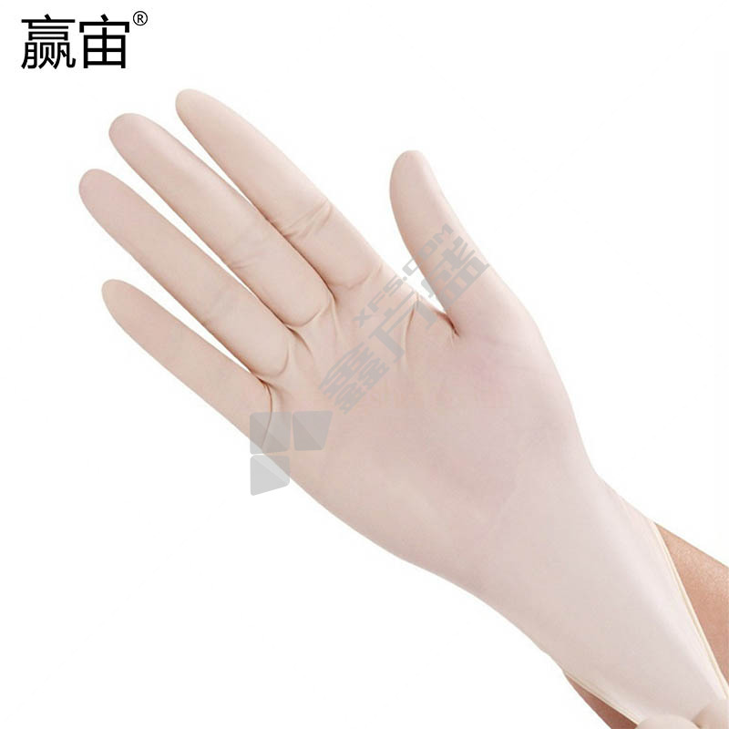 赢宙 YZ6.5 千级净化一次性乳胶手套 M 乳白色