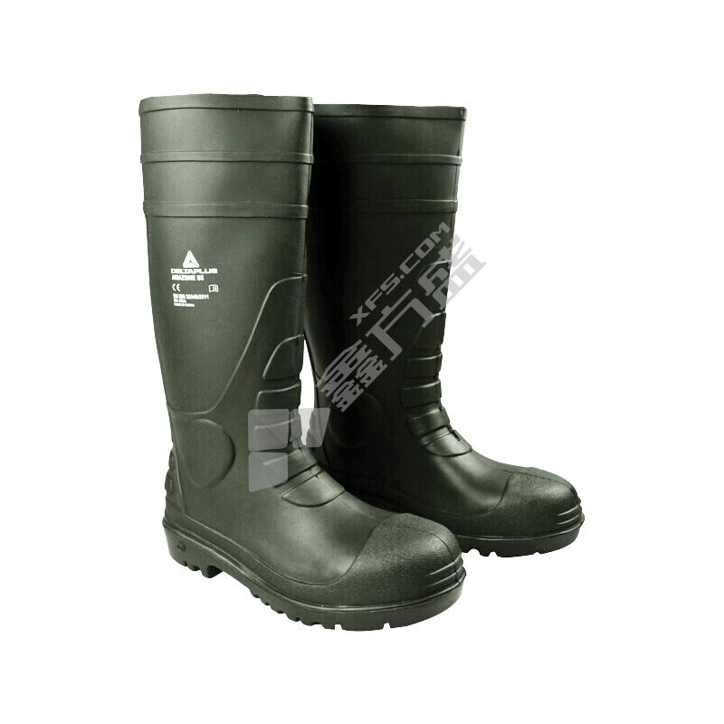 代尔塔 绿色PVC高帮安全靴 36码 绿色 301407