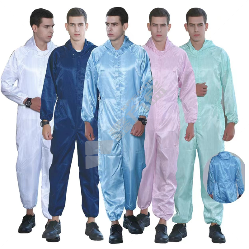 赫力斯 HLSDZ 防静电连体工作服 M 红色 HLSDZ 0.5cm条纹