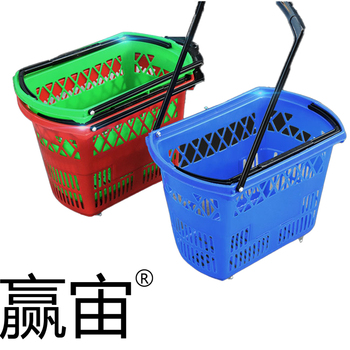 赢宙 手拖超市篮 540*335*365mm 370*190*320mm 红色