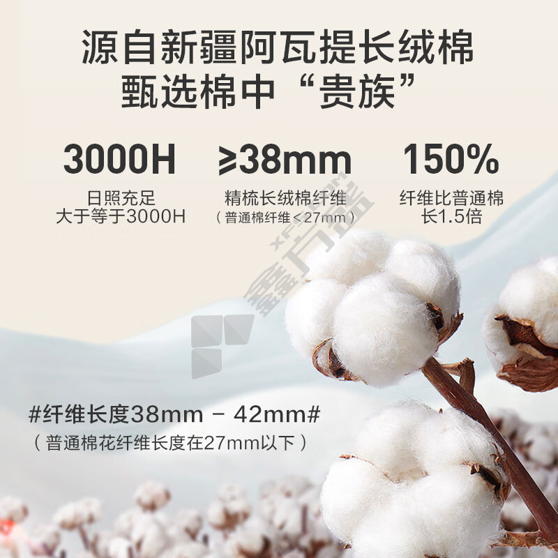 馨典 y7368 新疆阿瓦提长绒棉浴巾 140*70cm 米色 480g