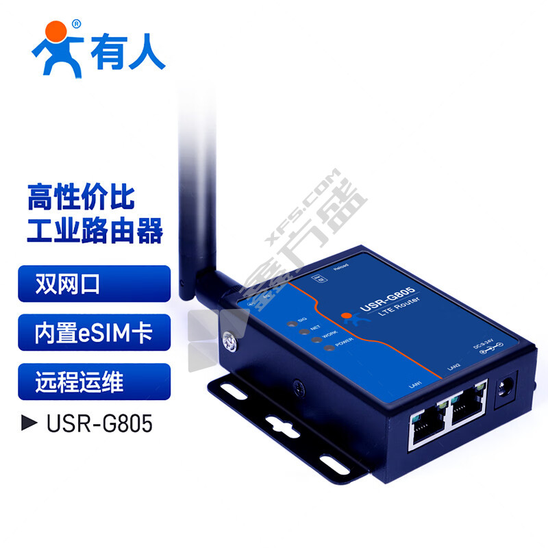 YR/有人 USR-G805c 4G工业无线路由器含MQTT双网口 150M