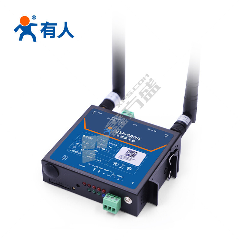 有人 USR-G806s-43 4G工业无线路由器含RS485串口 150M Wi-Fi 4