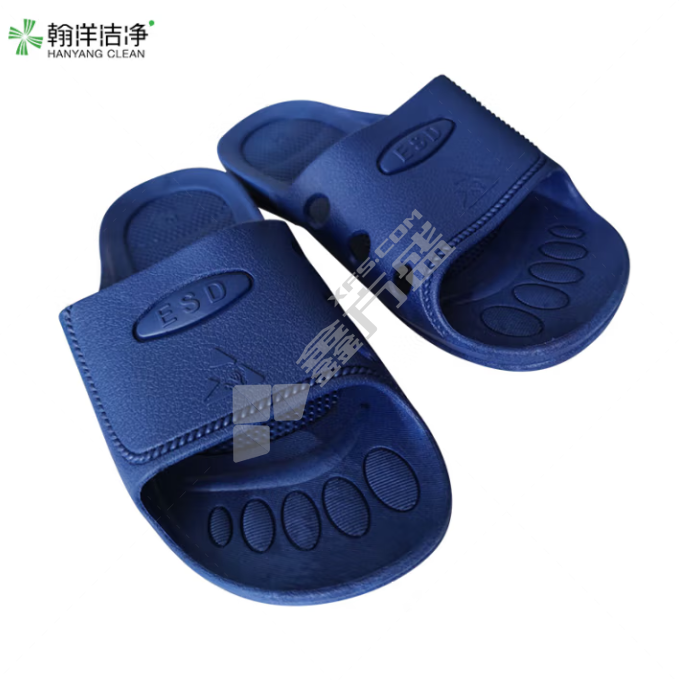 翰洋洁净 SPU防静电小六孔拖鞋 H-3502 45码	蓝色