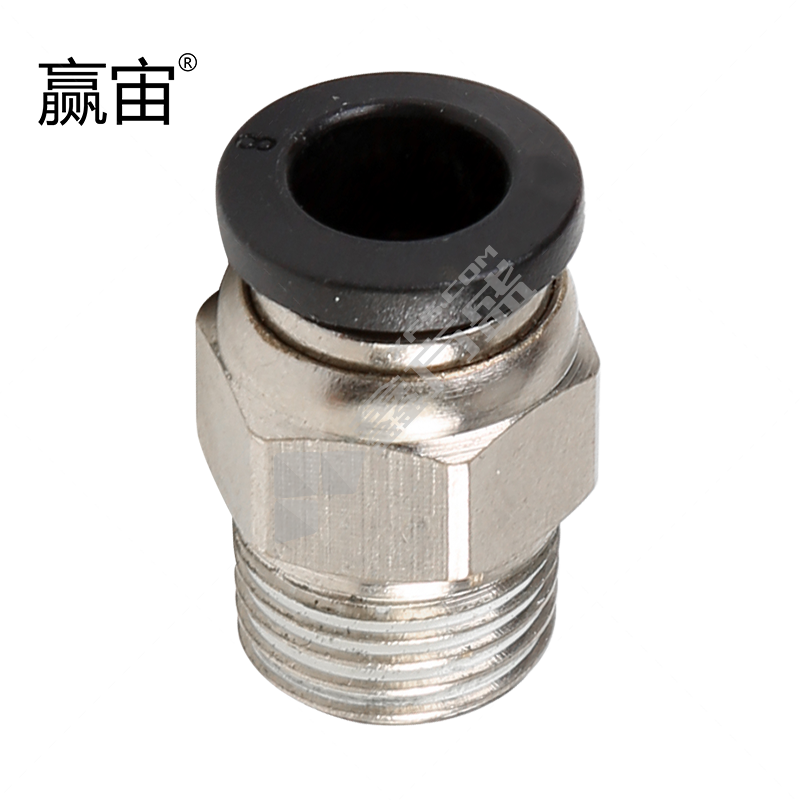 赢宙 PC系列 螺纹 直通接头 PC10-02 10mm 2分 银色