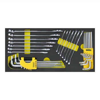 史丹利 Stanley 32件两用扳手及内六角扳手EVA工具托组套 6~19mm、1.5~10mm、T10~T50 32件套 90-035-23