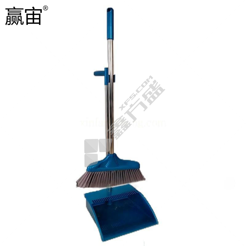 赢宙 塑料扫帚套装 25*33cm 深蓝色