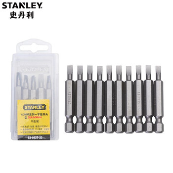 史丹利 Stanley 6.3mm系列一字旋具头 SL4.0x50mm(x10) 63-012T-23