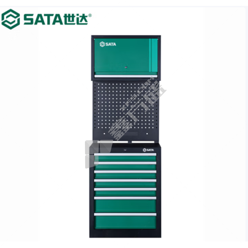 世达 95154 工具柜组合 702*500*882mm 绿色 7个抽屉 无层板