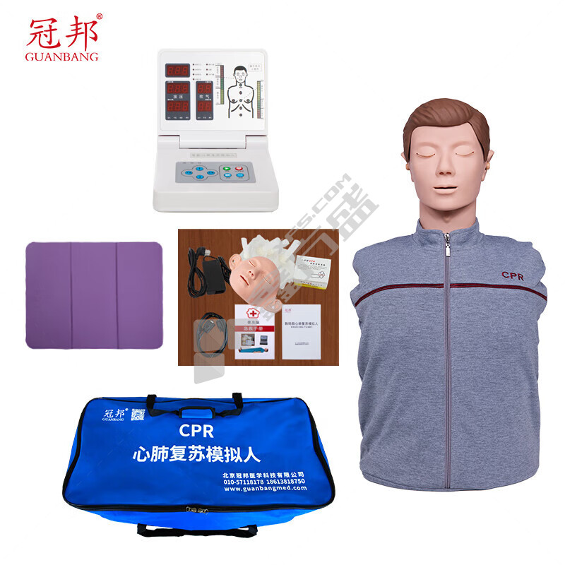冠邦 ZK/CPR820B 数码显示半身心肺复苏模拟人 70*35*23cm 肤色