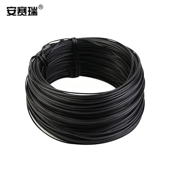 安赛瑞 捆扎线 黑扁包塑铁丝 黑色 长30cm 23559