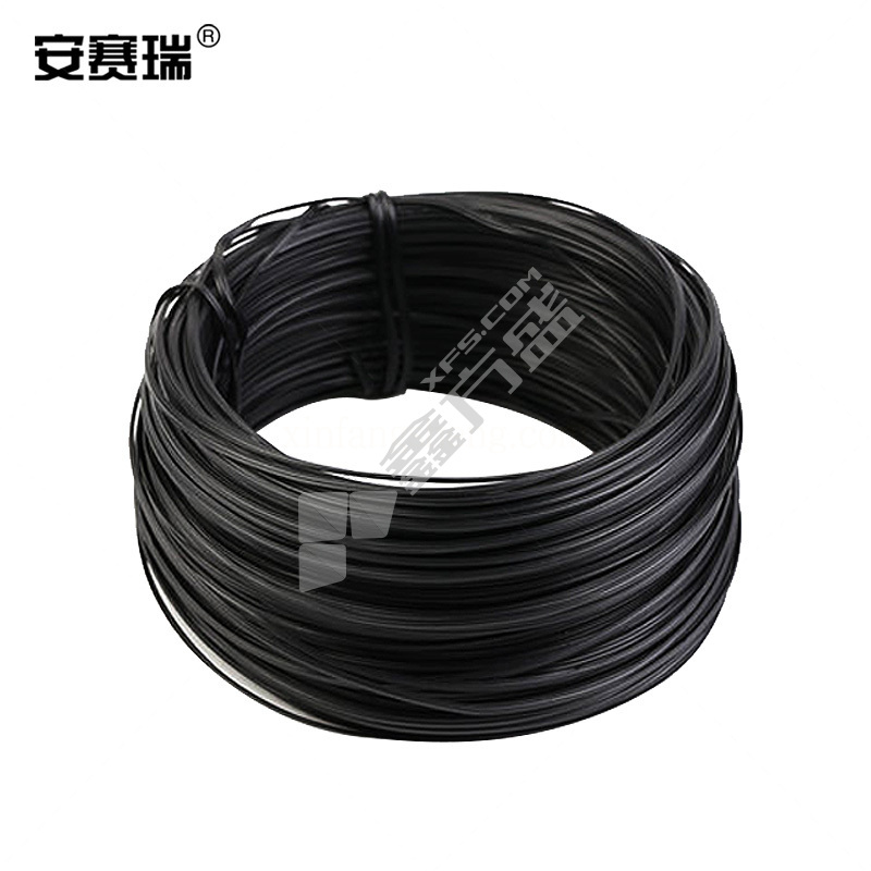 安赛瑞 捆扎线 黑扁包塑铁丝 黑色 长30cm 23559