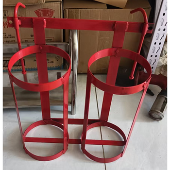 红色挂壁式铁质加厚灭火器双挂架 2kg*2