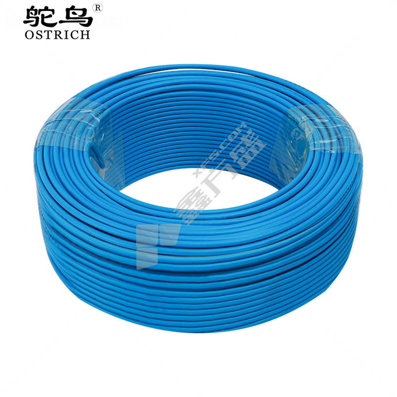 鸵鸟 100米 塑铜软电线 BVR 450/750V 1*4平方 蓝色