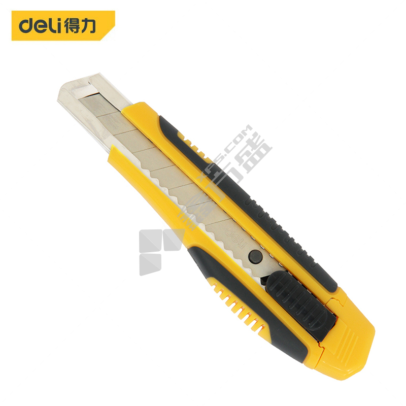 得力deli 美工刀2047 2047 18mm*8刀头 黄色