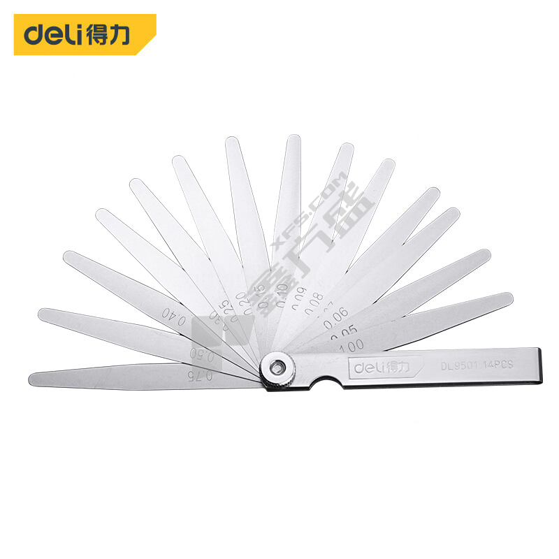 得力 17件套塞尺 0.02-1.00mm 150mm 17片 DL9504