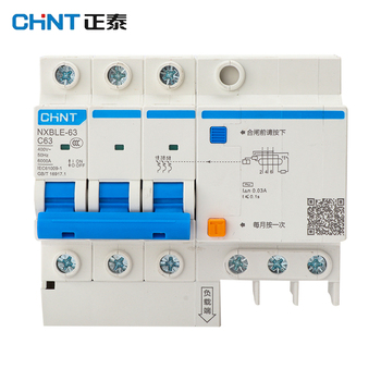 正泰 CHNT 小型漏電斷路器DZ47LE-63系列3P DZ47LE-63 3P C60 30mA 電子式 60A 30mA 3P 6kA