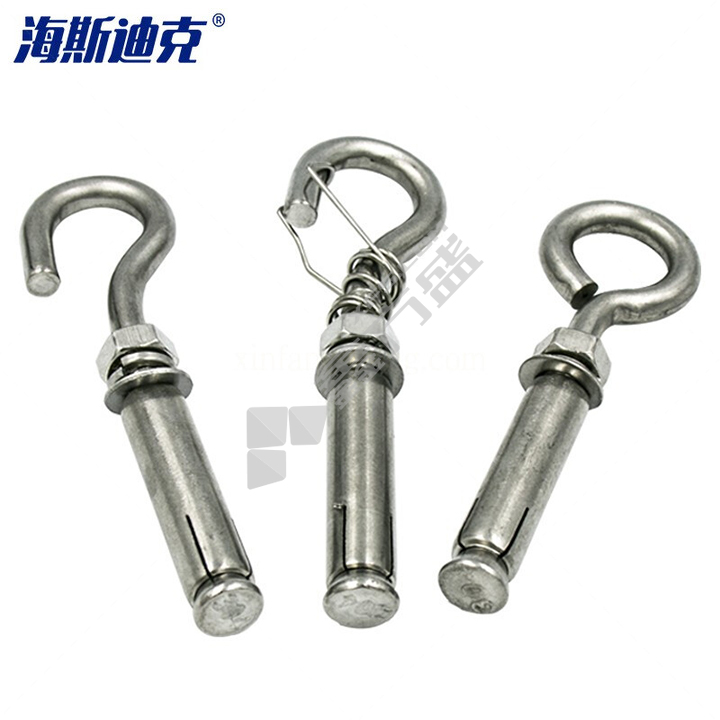 海斯迪克 HKCL-226 304不锈钢膨胀钩 无缝M8一体式膨胀圈（10个） 钢丝绳螺丝螺栓 窨井网盖带环 房顶挂钩
