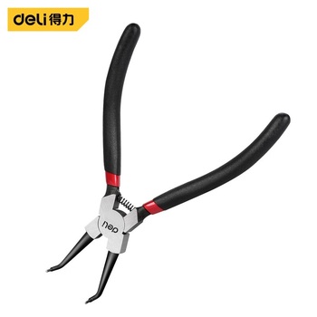 得力deli 内弯卡簧钳 5" DL20523