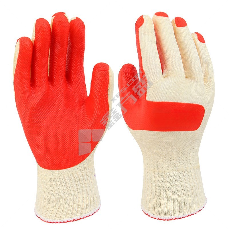 赫力斯 L258 软胶片手套 L码 白红色