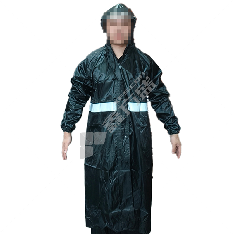 赫力斯 牛津布 连体式 单层长款雨衣 均码 黑色