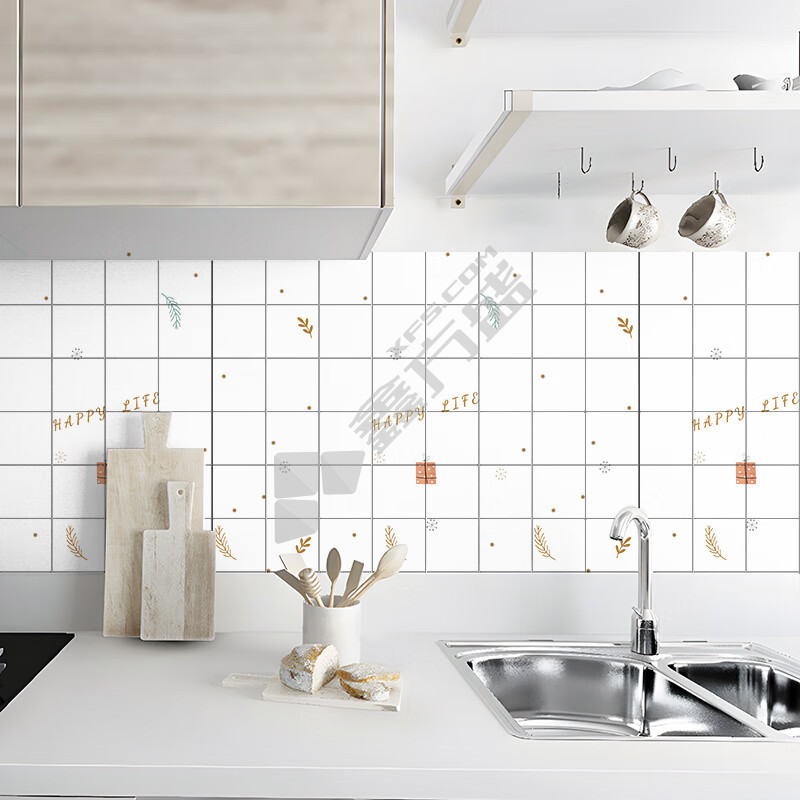 墨斗鱼 PET 厨房防油贴纸 0.6*3m 快乐生活